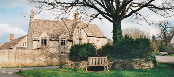 The green opposite the church, Coln St Dennis The green opposite the church, Coln St Dennis